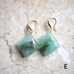 Peruvian blue opal square earrings