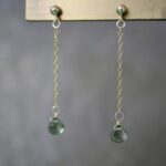 Moldavite line earrings