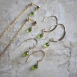 Peridot line earrings