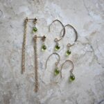 Peridot line earrings