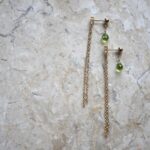 Peridot line earrings