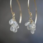 Ceylon moonstone pear-shaped belly earrings