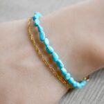 Sleeping Beauty Turquoise and Chain Bracelet