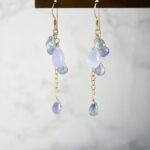 Blue lace agate and tanzanite line earrings