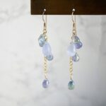 Blue lace agate and tanzanite line earrings