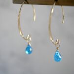 Neon blue apatite earrings