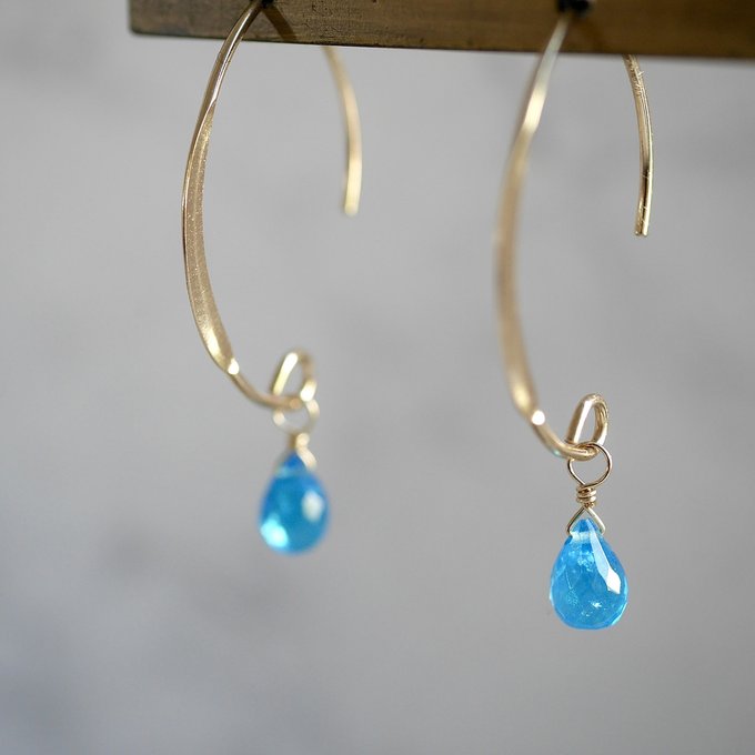 Neon blue apatite earrings