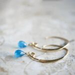 Neon blue apatite earrings