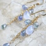 Blue lace agate and tanzanite line earrings