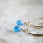 Neon blue apatite earrings