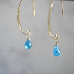 Neon blue apatite earrings
